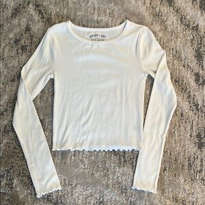 Aeropostale Cream Ribbed Tee